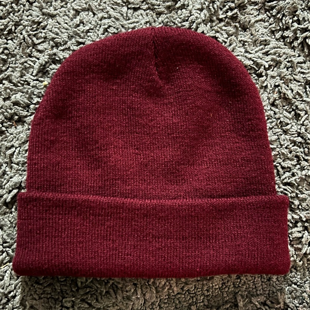 Burgundy Knit Unisex Beanie